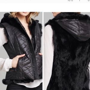 Reversible BCBG maxazaria faux fur vest
